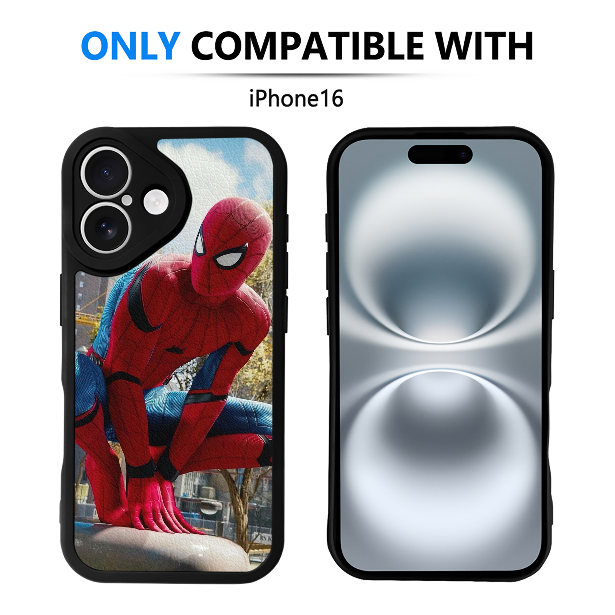Spider Man スパイダーマン 【iPhone 16シリーズ対応】シリコンスマホケース（レザー調） 材質：シリコン
